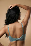 Zivame Padded Non Wired 3/4th Coverage Tshirt Bra - Silver Blue — thumbnail 3